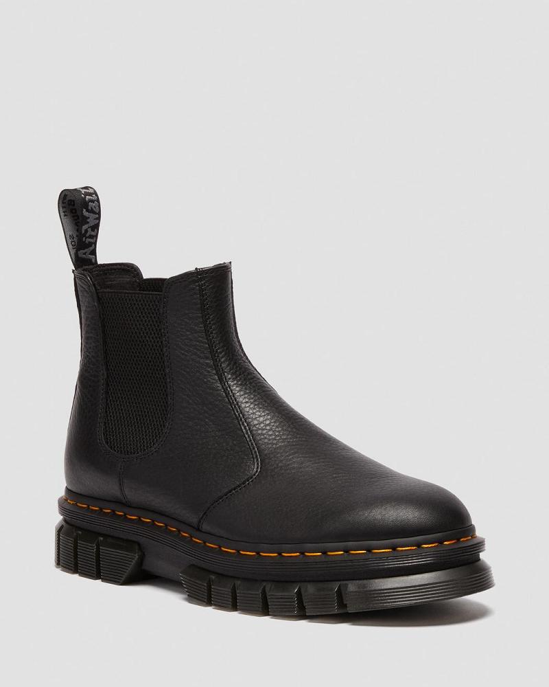 Black Men\'s Dr Martens Rikard Lunar Leather Ankle Boots | CA 446OKI